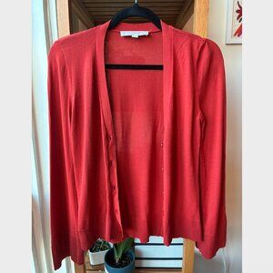 Ann Taylor Loft Rust Red Petite Cardigan with Buttons - Size XXS